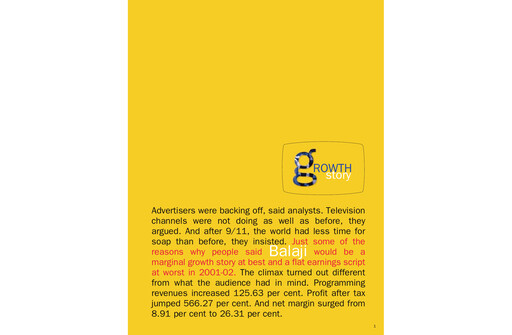 Miniature Balaji Telefilms
 Rapport annuel 2001-2002