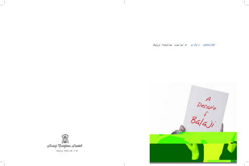 Miniature Balaji Telefilms
 Rapport annuel 2004-2005