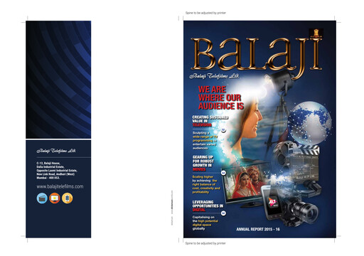 Miniature Balaji Telefilms
 Rapport annuel 2015-2016