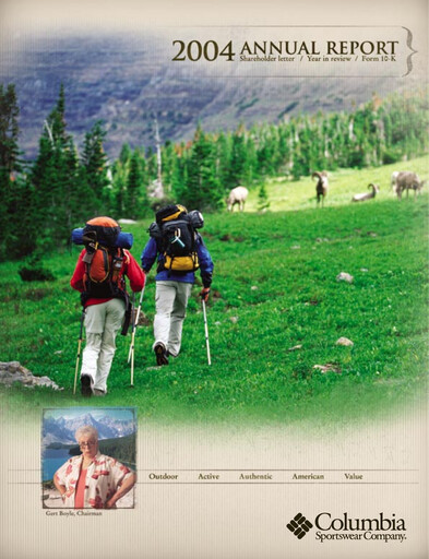 Vorschaubild Columbia Sportswear
 Jahresbericht 2004