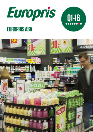 Thumbnail Europris Quarterly Report 2016-q1