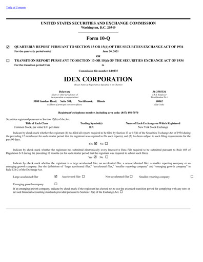 Thumbnail IDEX Quarterly Report 2021-q2
