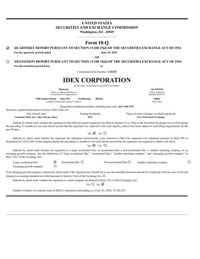 Thumbnail IDEX Quarterly Report 2024-q2