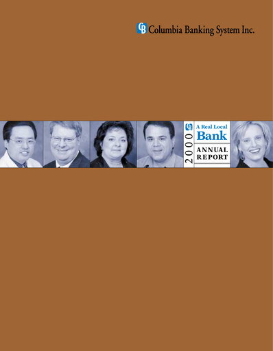 Thumbnail Columbia Banking System Annual Report 2000