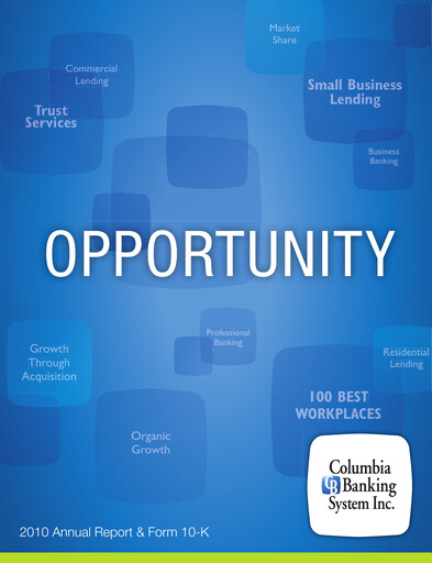 Thumbnail Columbia Banking System Annual Report 2010