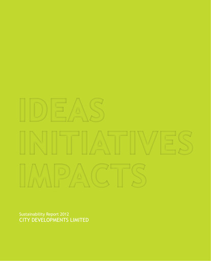 Vorschaubild City Developments Nachhaltigkeitsbericht 2012