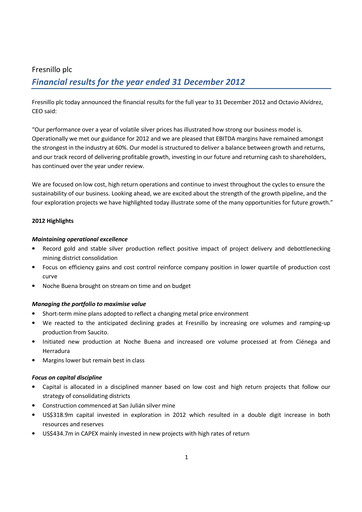 Vorschaubild Fresnillo Finanzbericht 2012