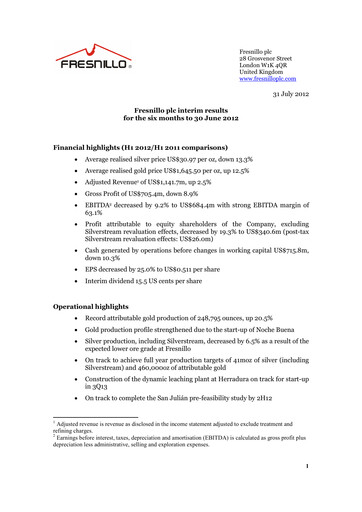 Vorschaubild Fresnillo Halbjahresbericht 2012-h1