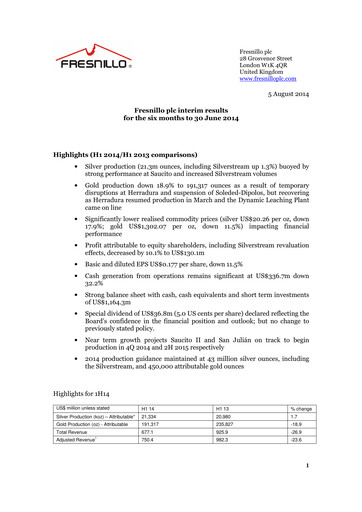 Vorschaubild Fresnillo Halbjahresbericht 2014-h1