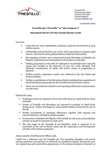 Miniature Fresnillo Rapport trimestriel 2008-q4