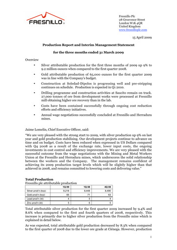 Miniature Fresnillo Rapport trimestriel 2009-q1