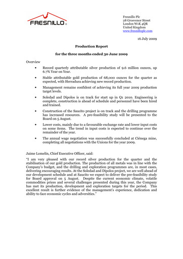 Miniature Fresnillo Rapport trimestriel 2009-q2