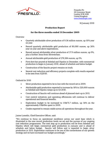 Miniature Fresnillo Rapport trimestriel 2009-q4