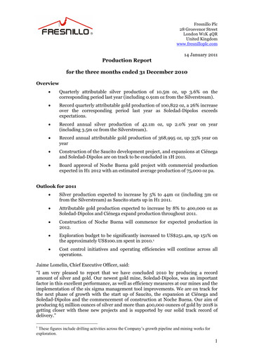 Miniature Fresnillo Rapport trimestriel 2010-q4