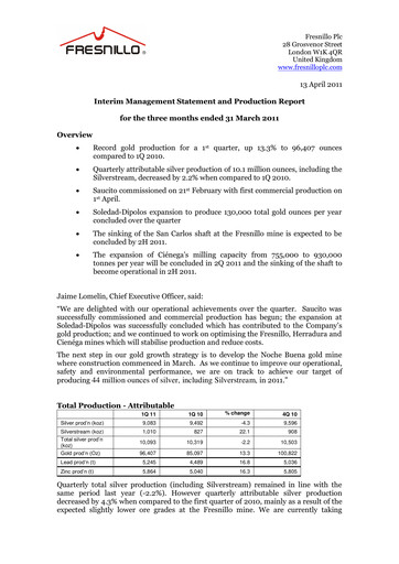 Miniature Fresnillo Rapport trimestriel 2011-q1