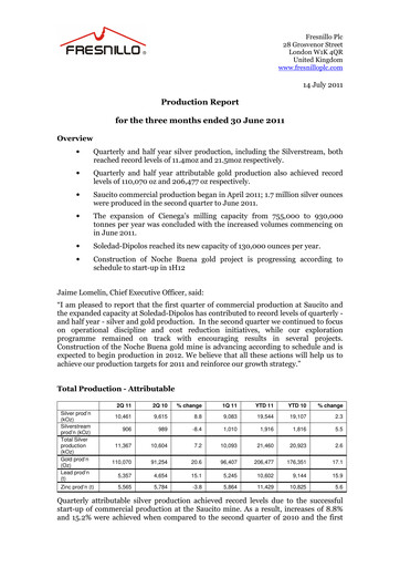 Miniature Fresnillo Rapport trimestriel 2011-q2