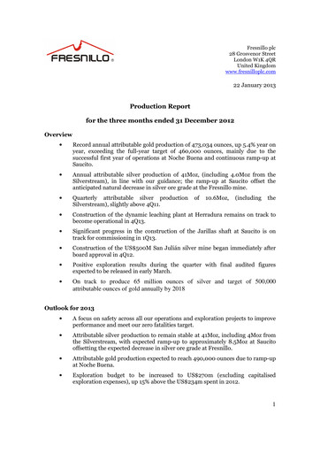 Miniature Fresnillo Rapport trimestriel 2012-q4
