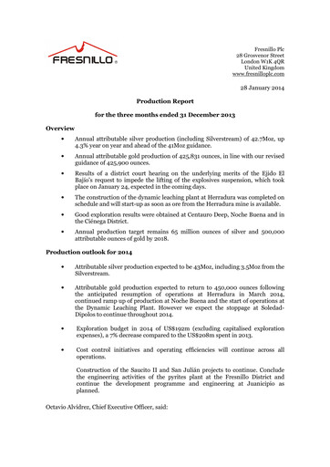 Miniature Fresnillo Rapport trimestriel 2013-q4
