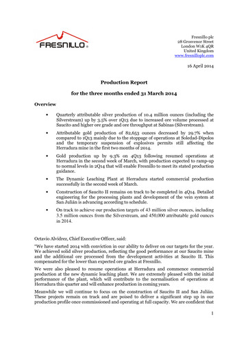 Miniature Fresnillo Rapport trimestriel 2014-q1