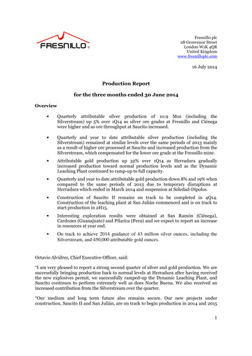 Miniature Fresnillo Rapport trimestriel 2014-q2