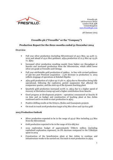 Miniature Fresnillo Rapport trimestriel 2014-q4