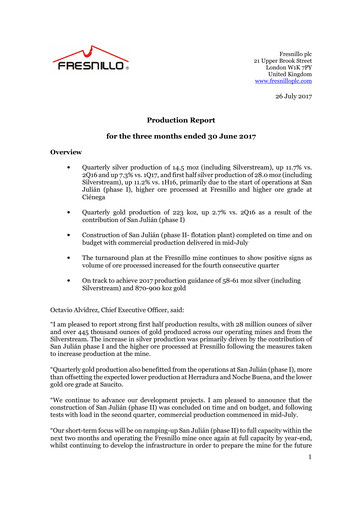 Miniature Fresnillo Rapport trimestriel 2017-q2
