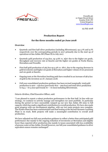 Miniature Fresnillo Rapport trimestriel 2018-q2