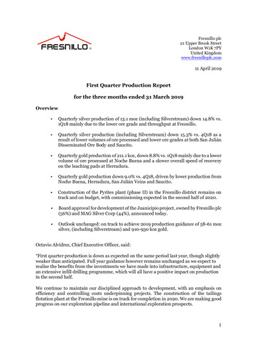 Miniature Fresnillo Rapport trimestriel 2019-q1