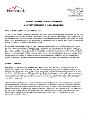 Miniature Fresnillo Rapport trimestriel 2020-q2