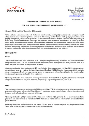 Miniature Fresnillo Rapport trimestriel 2021-q3