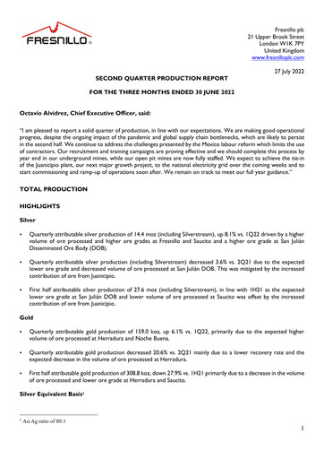 Miniature Fresnillo Rapport trimestriel 2022-q2