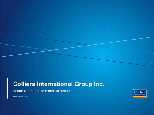 Thumbnail Colliers International Financial Statement 2015