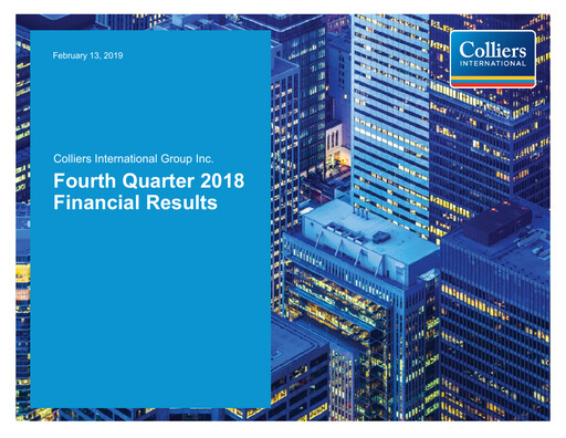 Thumbnail Colliers International Financial Statement 2018
