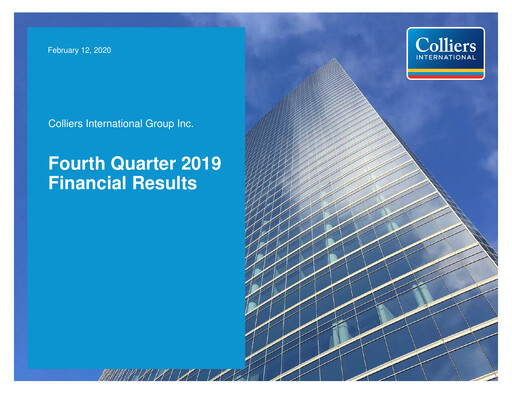 Thumbnail Colliers International Financial Statement 2019