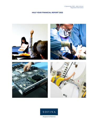 Miniature Sofina
 Rapport semestriel 2022-h1