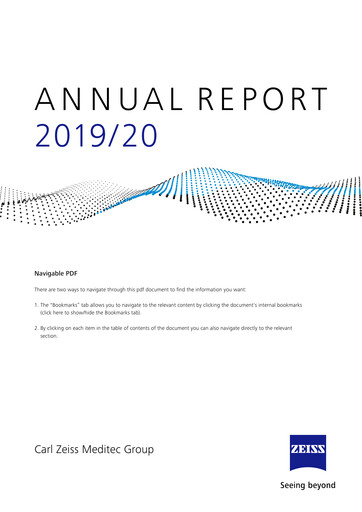 Thumbnail Carl Zeiss Meditec
 Annual Report 2019-2020