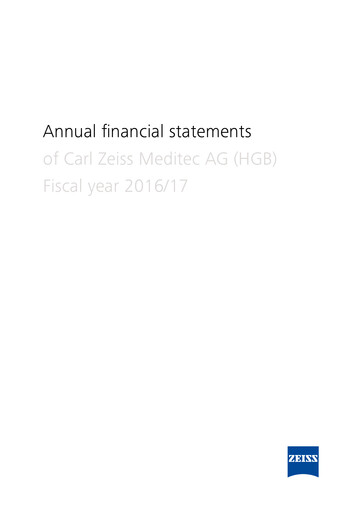 Thumbnail Carl Zeiss Meditec
 Financial Statement 2016-2017