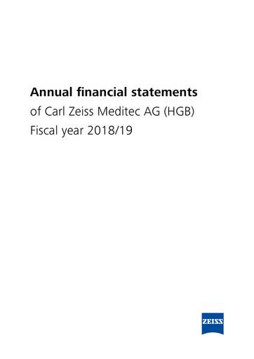 Thumbnail Carl Zeiss Meditec
 Financial Statement 2018-2019