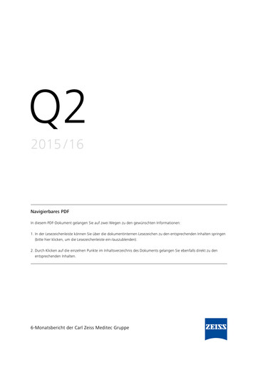 Thumbnail Carl Zeiss Meditec
 Half-year Report 2015-2016