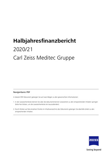Thumbnail Carl Zeiss Meditec
 Half-year Report 2020-2021