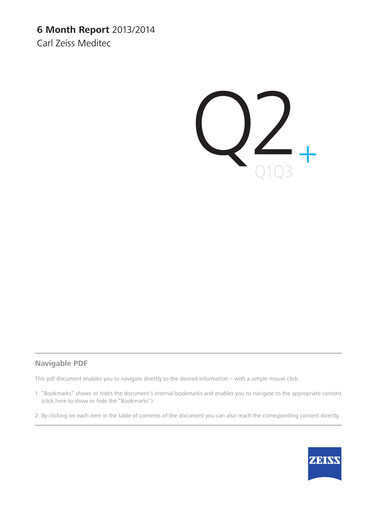 Vorschaubild Carl Zeiss Meditec
 Halbjahresbericht 2013-2014