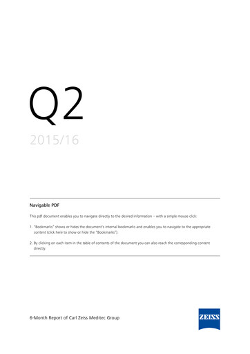 Vorschaubild Carl Zeiss Meditec
 Halbjahresbericht 2015-2016