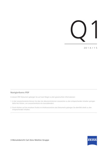 Miniature Carl Zeiss Meditec
 Rapport trimestriel 2014-2015-q1