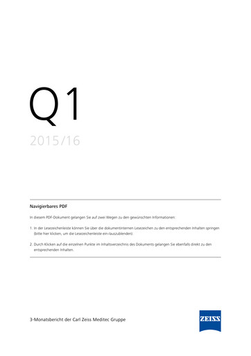 Miniature Carl Zeiss Meditec
 Rapport trimestriel 2015-2016-q1