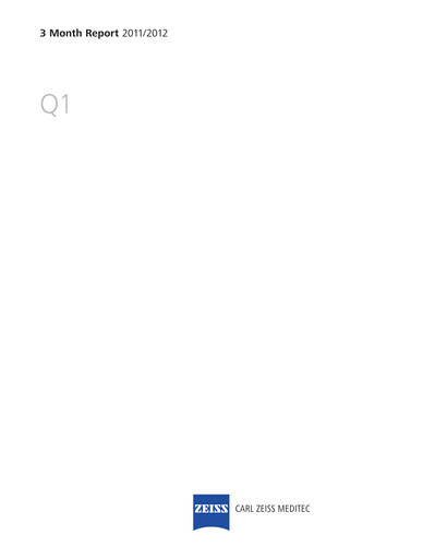 Thumbnail Carl Zeiss Meditec
 Quarterly Report 2011-2012-q1