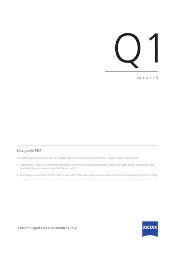 Thumbnail Carl Zeiss Meditec
 Quarterly Report 2014-2015-q1