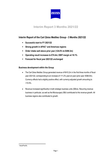 Thumbnail Carl Zeiss Meditec
 Quarterly Report 2021-2022-q1