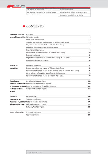 Thumbnail Telecom Italia
 Annual Report 2001