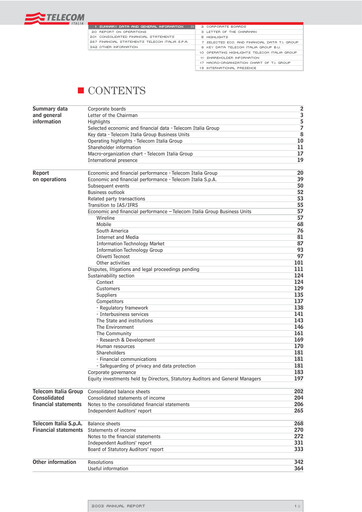 Thumbnail Telecom Italia
 Annual Report 2003