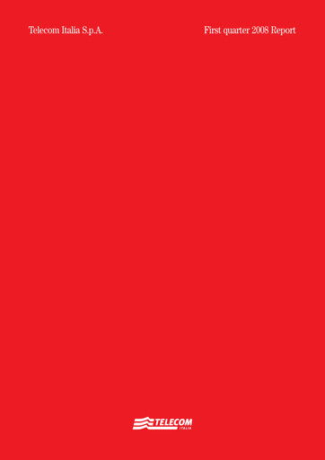 Thumbnail Telecom Italia
 Quarterly Report 2008-q1